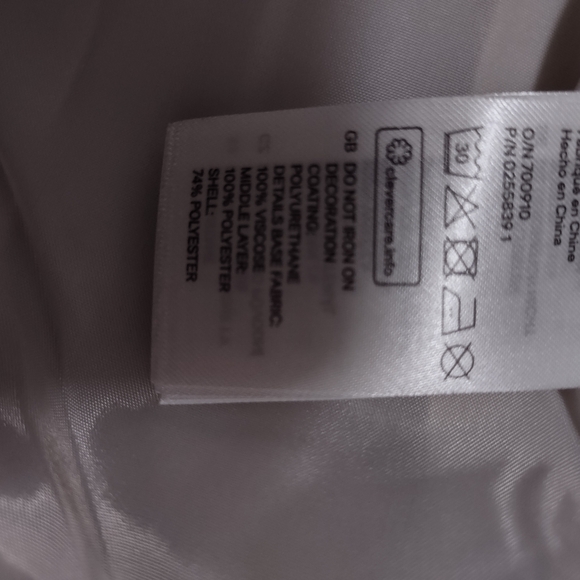 H&M Light Grey Jacket with Black leather arms. Size 6. - Picture 7 of 7